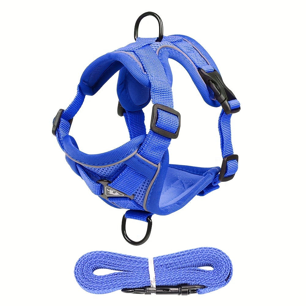 Breathable Reflective Vest-Style Cat Harness Set with Walking Rope for Outdoor Walks and Training