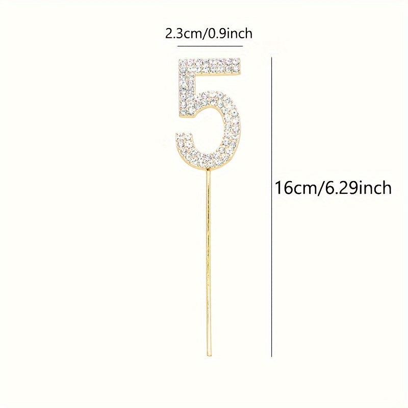 Gold or Silver Rhinestone Cake Topper for Birthdays Weddings and Showers