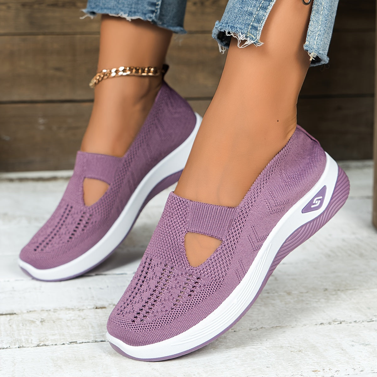 Women's Slip-On Sneakers Breathable Fabric Low Top All-Season Comfort