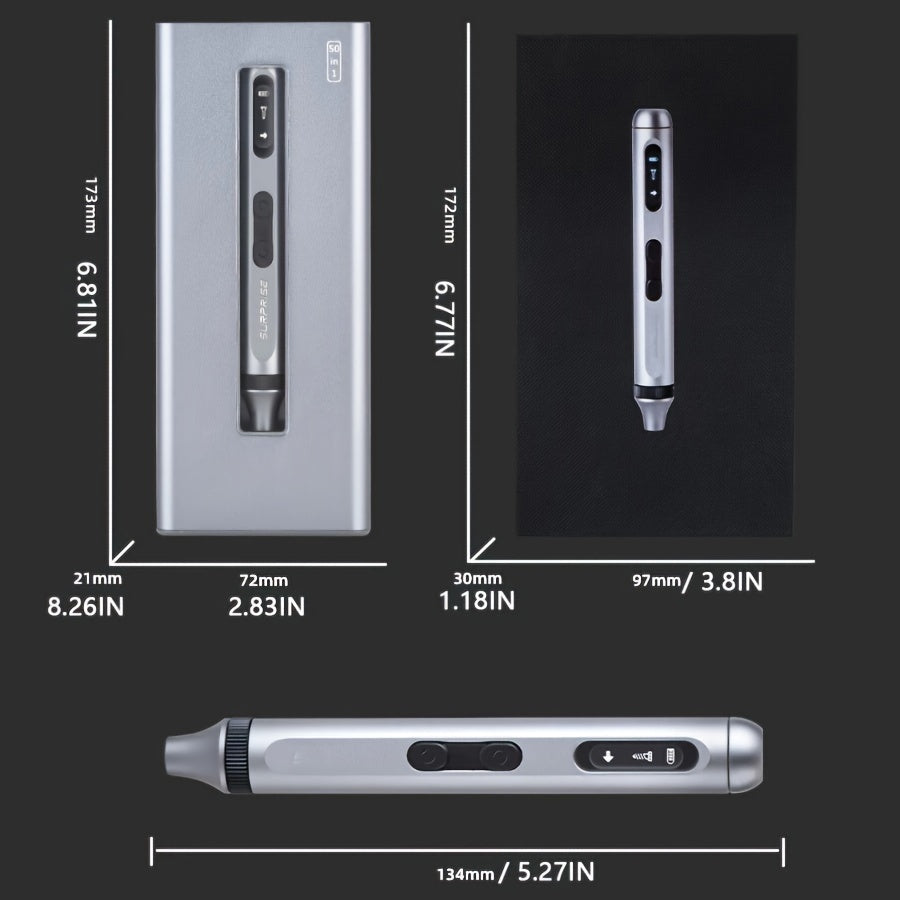Electric Screwdriver Set with 50 Interchangeable Bits Rechargeable High Torque Quiet Durable