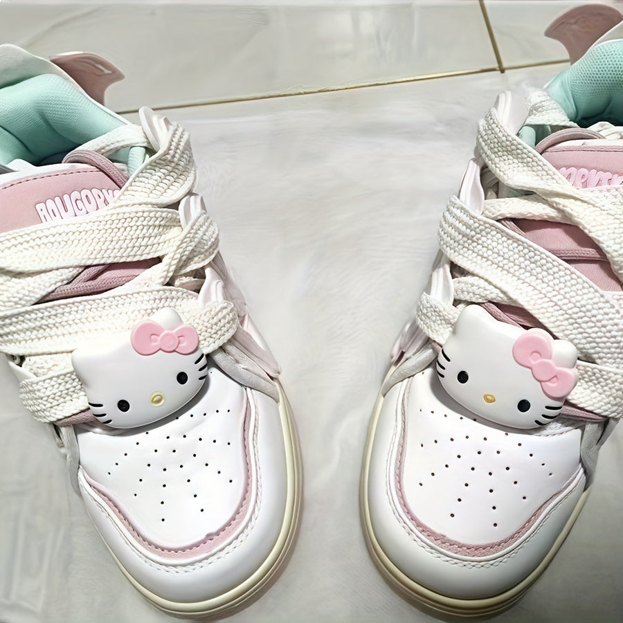 2PCS Girl Shoe Lace Buckles Cute Cartoon Animal Print Sneaker Decor