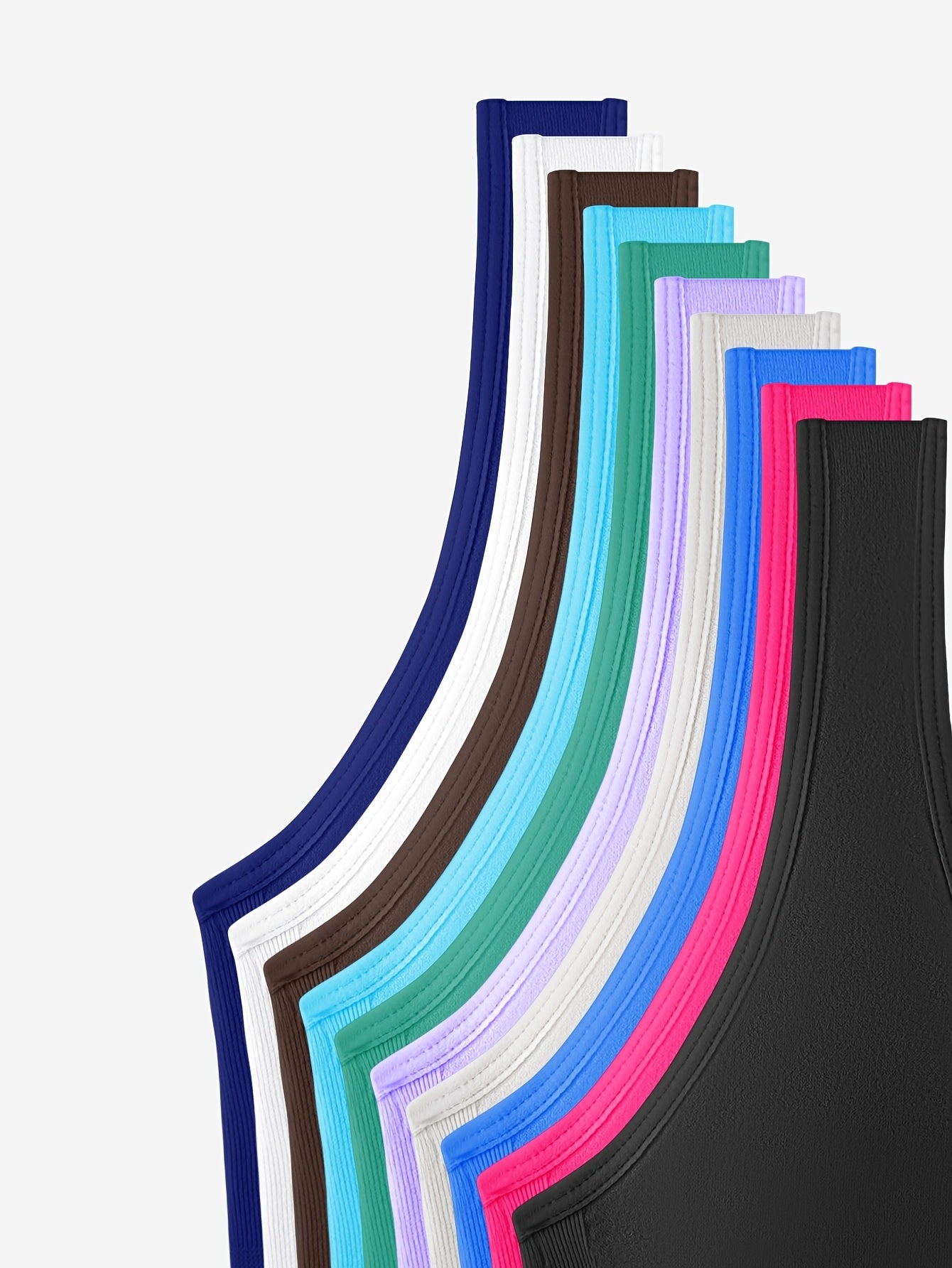 10-Pack Women's Seamless High-Elasticity Bras and Breathable Sleep Tank Tops U-Back Style