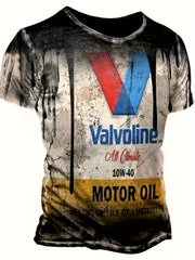 Camiseta de cuello redondo impresa en 3D para hombre, casual de manga corta, poliéster