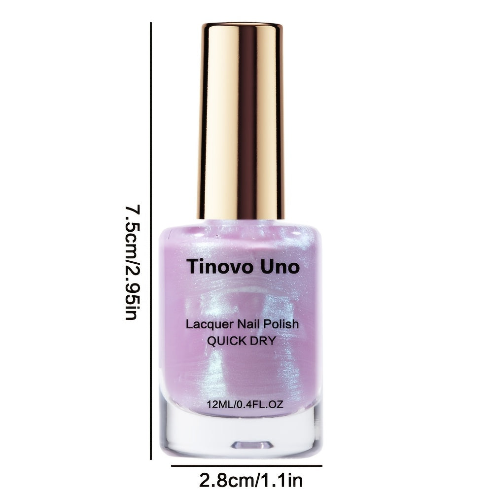 Purple Glitter Nail Polish 12ml No-Bake Quick-Dry Long-Lasting Shine
