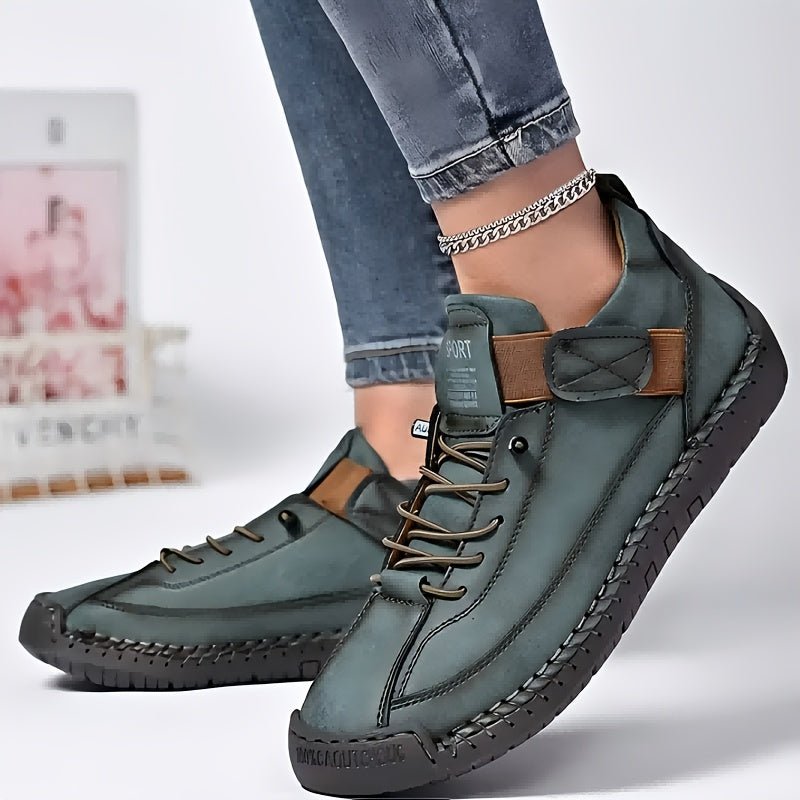 Women Retro Slip-On Ankle Boots Microfiber All-Season Casual Footwear