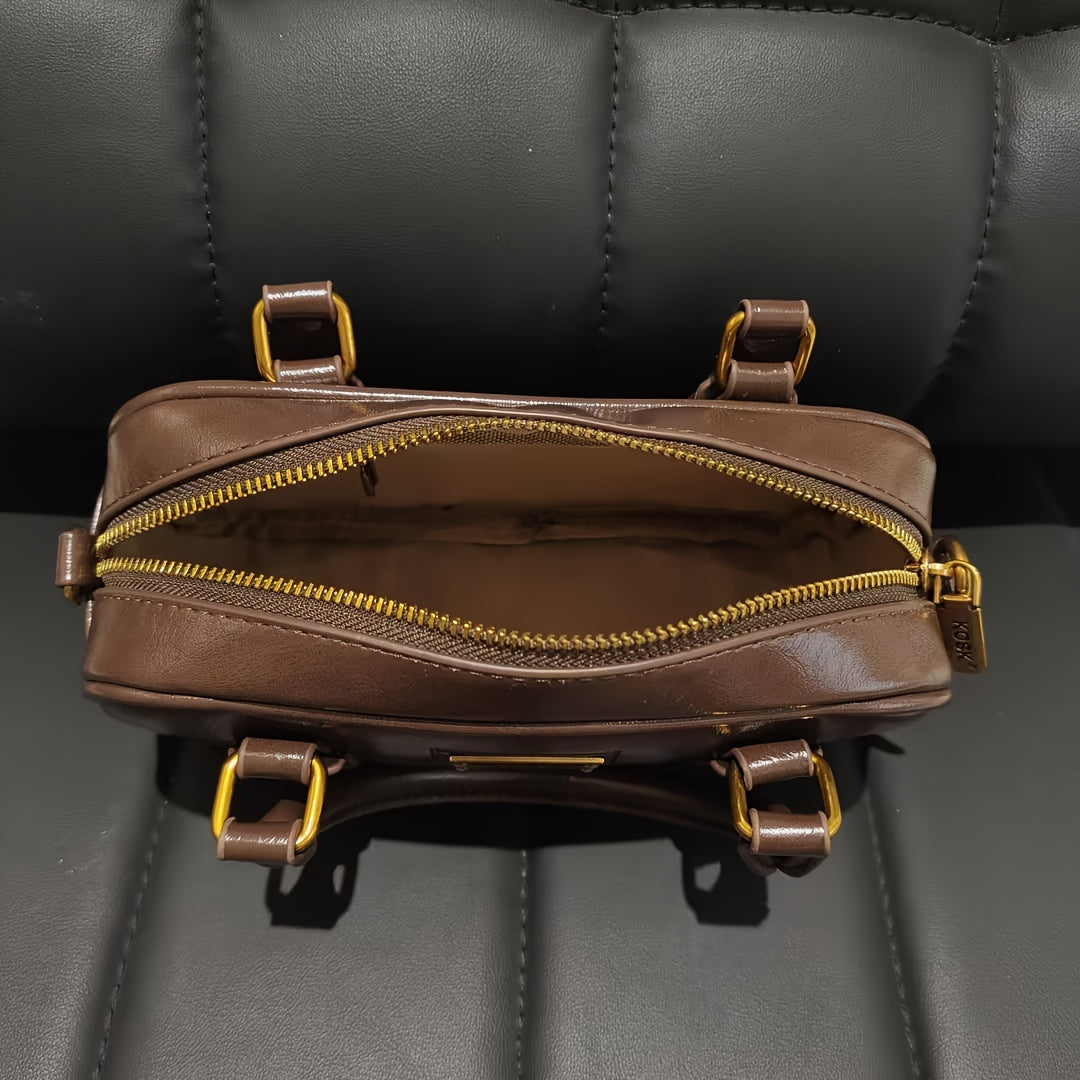 Ayollar uchun Chic va Minimalist Boston sumkasi, ajratiladigan belbog' bilan, zip yopilishi va bir nechta ranglarda polyester astar.