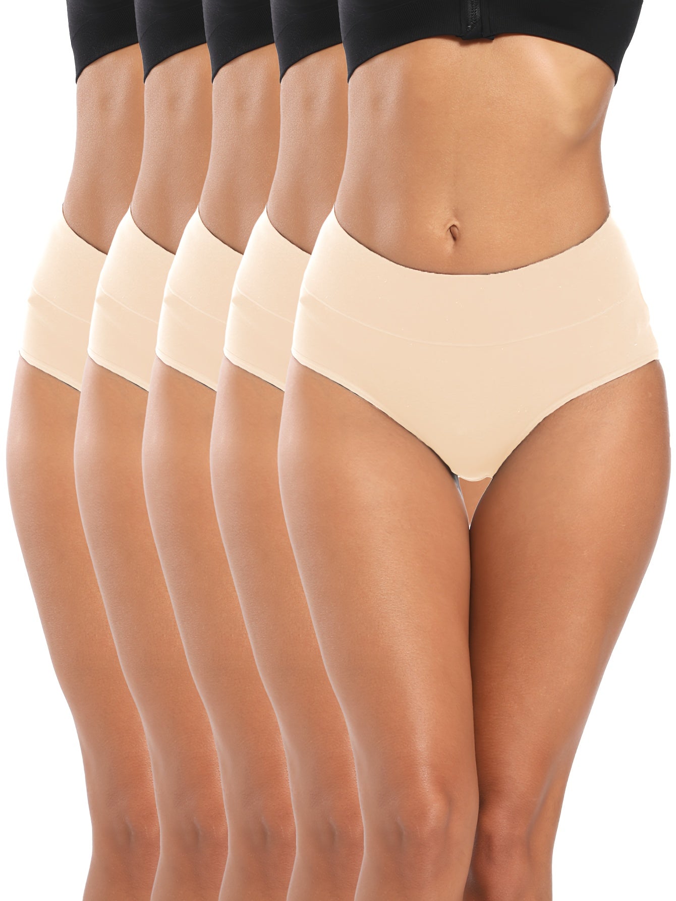 5 пар плотных боксеров с высокой талией, полной посадкой и мягким комфортом для женщин.