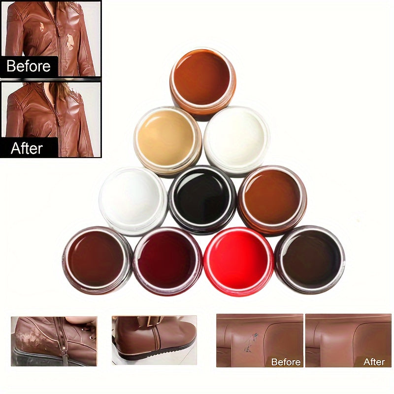 Crema de reparación de color de cuero 30g - Tinte restaurador para cuero para arañazos desvanecidos