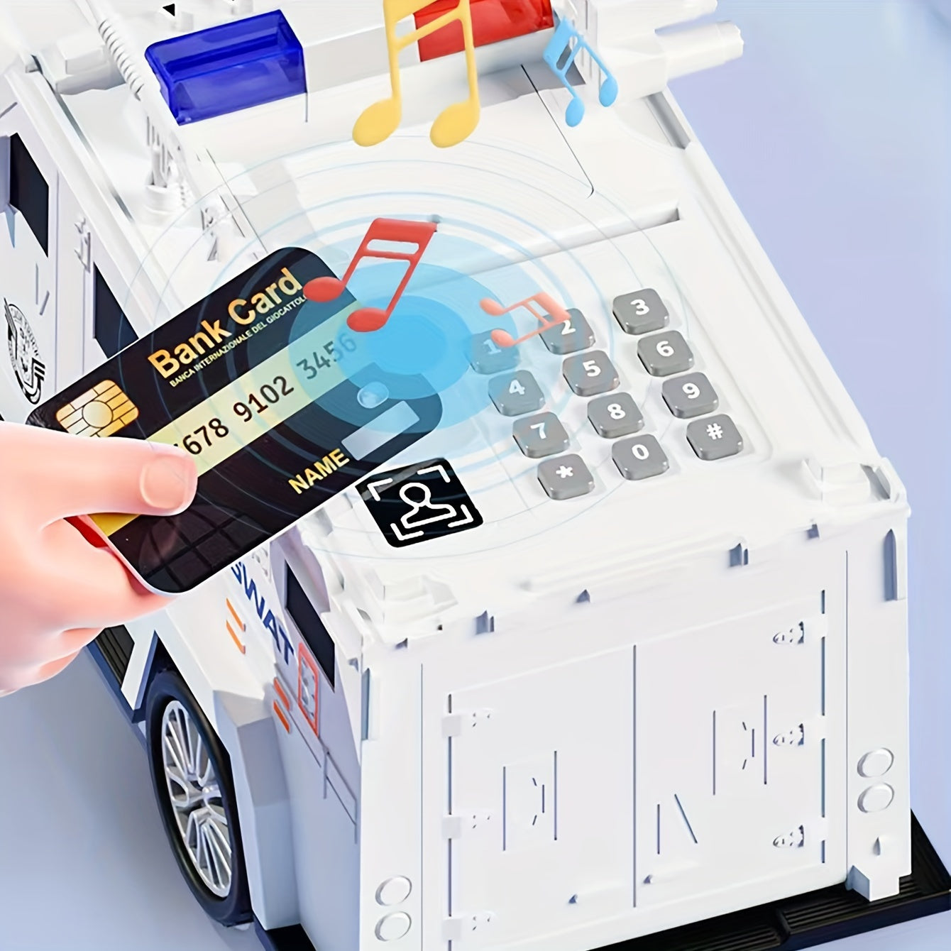 Kids' Interactive Piggy Bank for Children Age 3+ with Facial Recognition Card Swipe and Password ATM