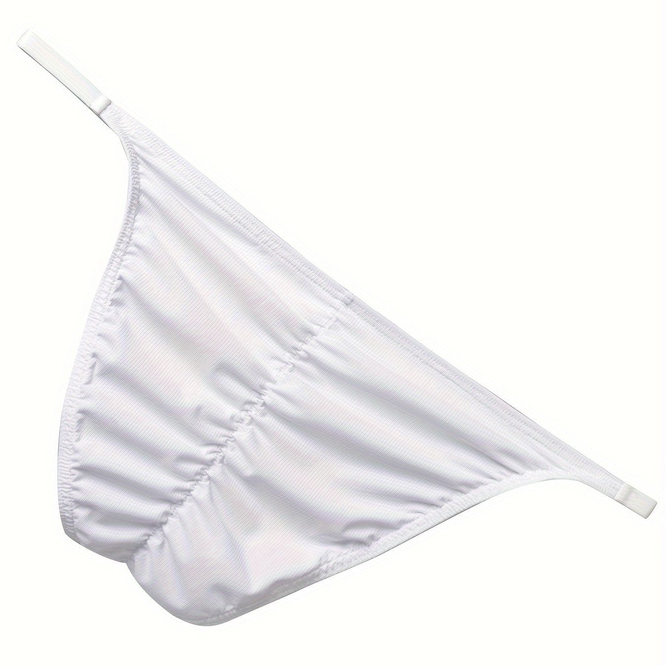 Men's Ribbed High Cut Boxer Briefs Low Waist Solid Color Polyamide Elastane