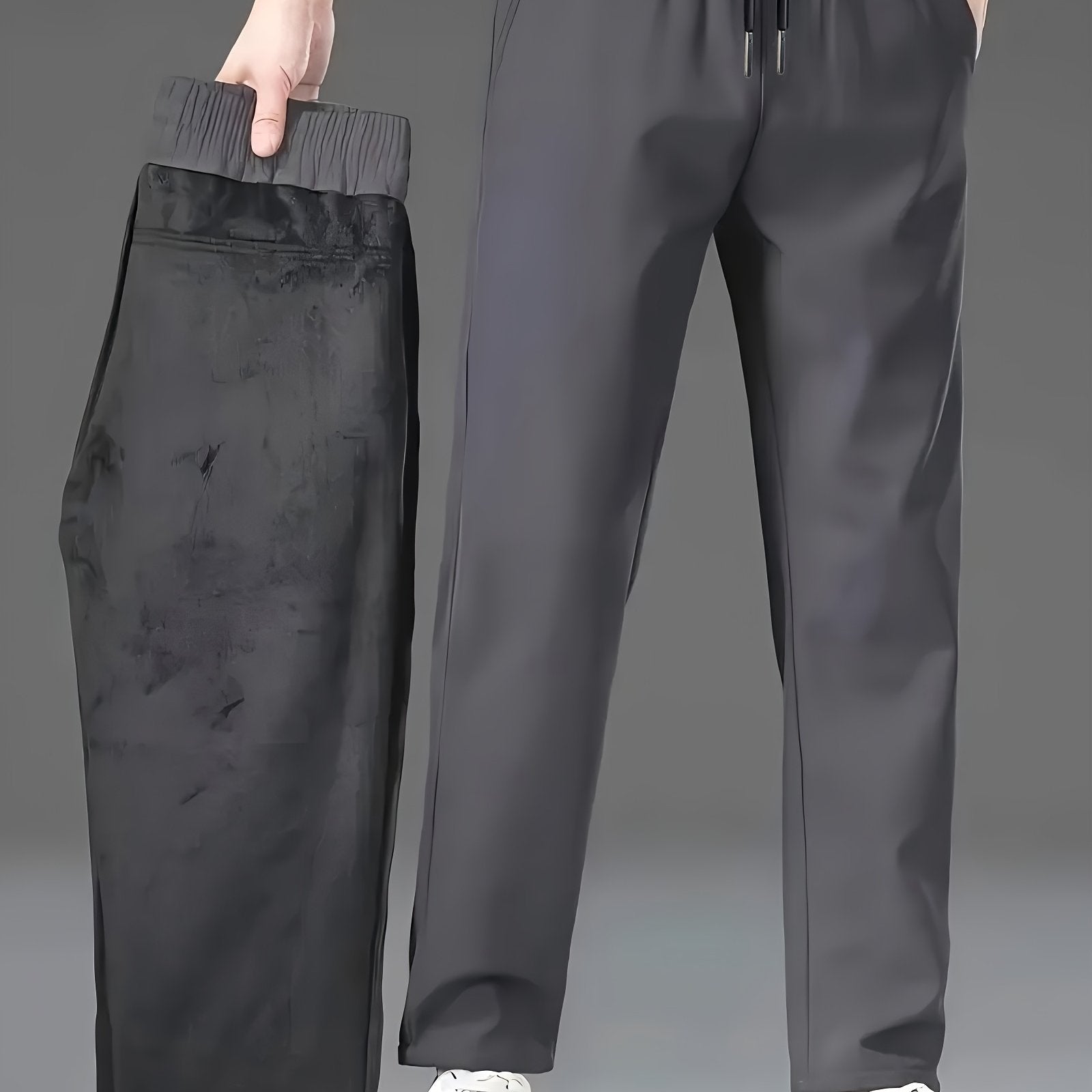 Мужские флисовые водонепроницаемые ветронепроницаемые укороченные штаны с шнурком на поясе для осени и зимы