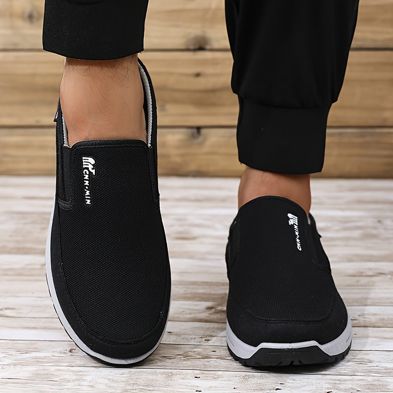 Men's Breathable Fabric Slip-On Sports Sneakers for Casual Running and Daily Wear