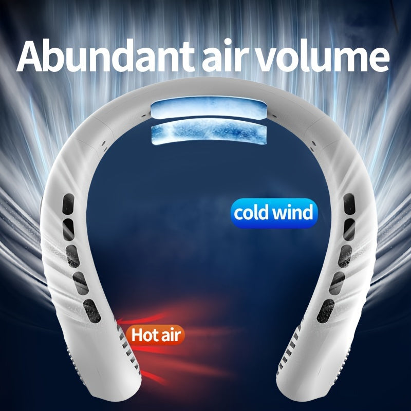 USB Neck Fan Portable Personal Cooling with 5-Speed Turbo Wind Long Battery Life