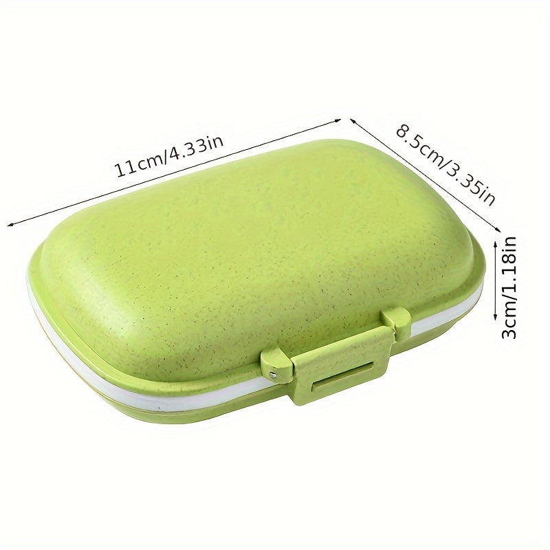 Portable 8-Compartment Medicine Box MoistureProof Travel Organizer