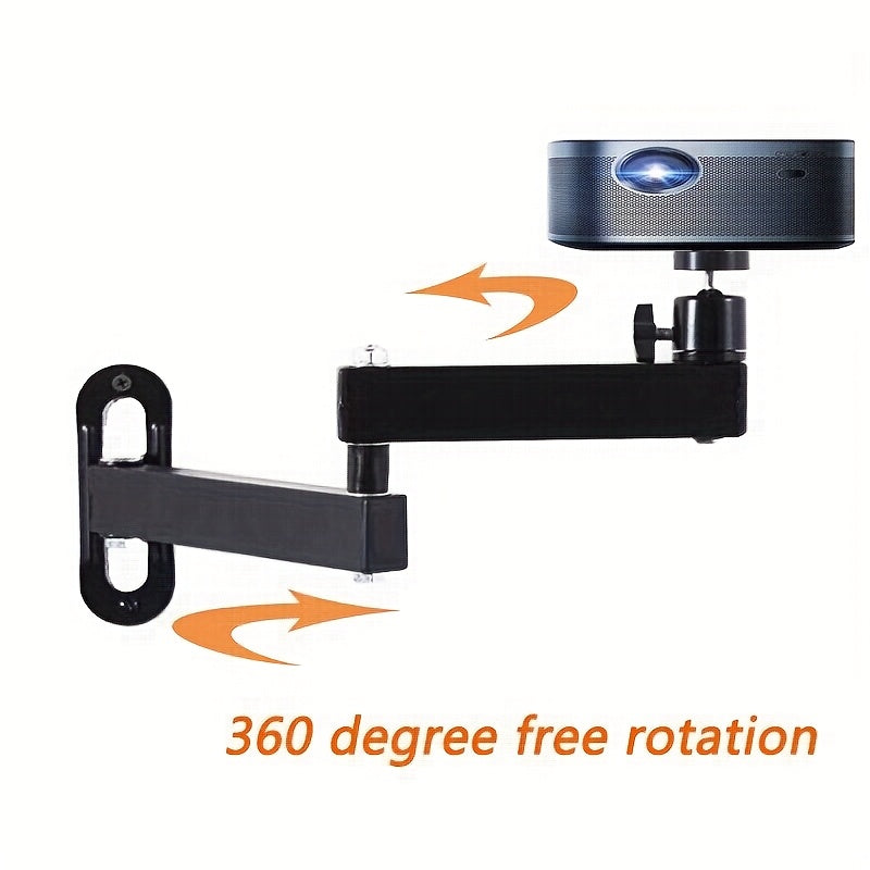 Soporte de pared para proyector de uso intensivo, ajustable, giratorio, de hierro negro, 9.98kg