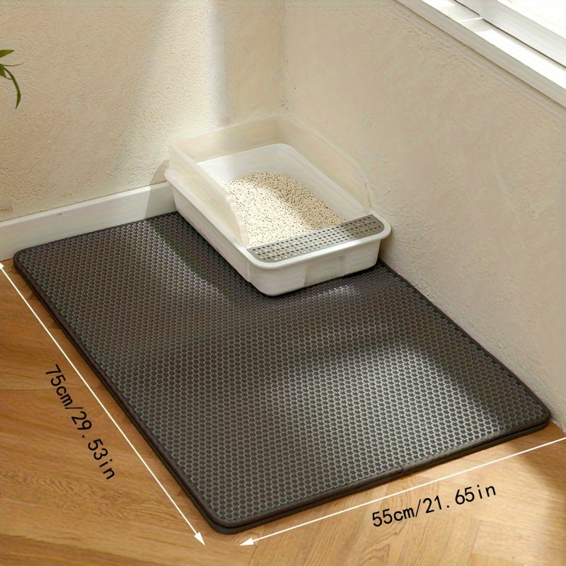Large Dual-Layer EVA Cat Litter Mat for Easy Cleanup and Splash Prevention