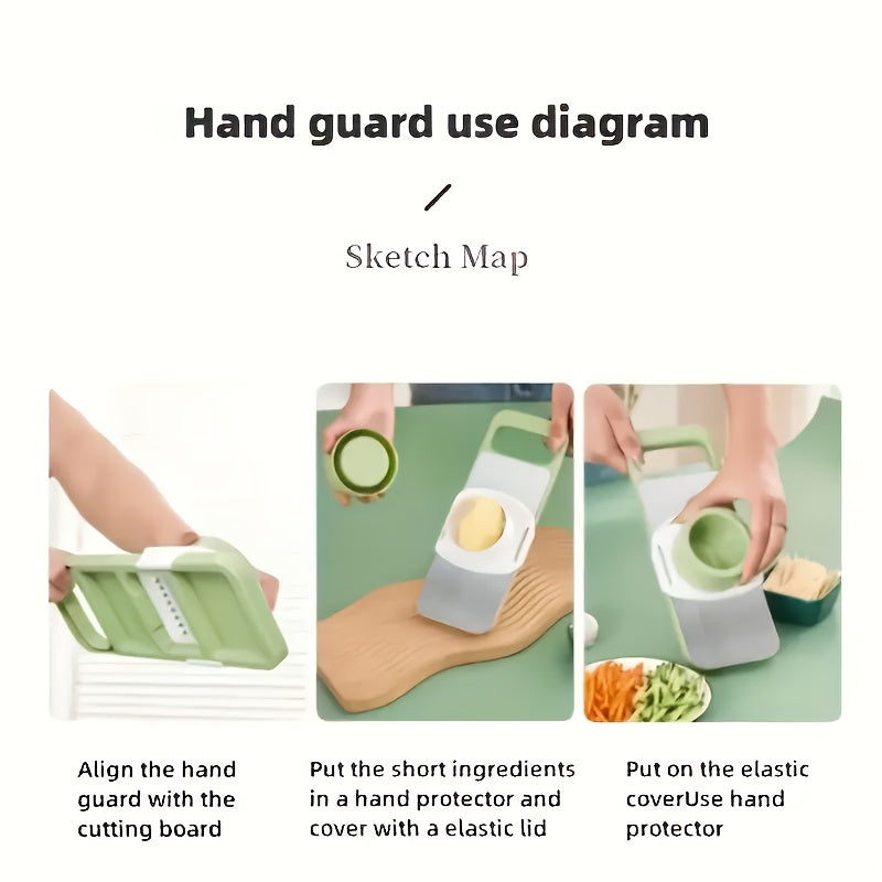 7-Piece Vegetable Cutter Set with Basket and Carrot Grater Plastic Kitchen Tool