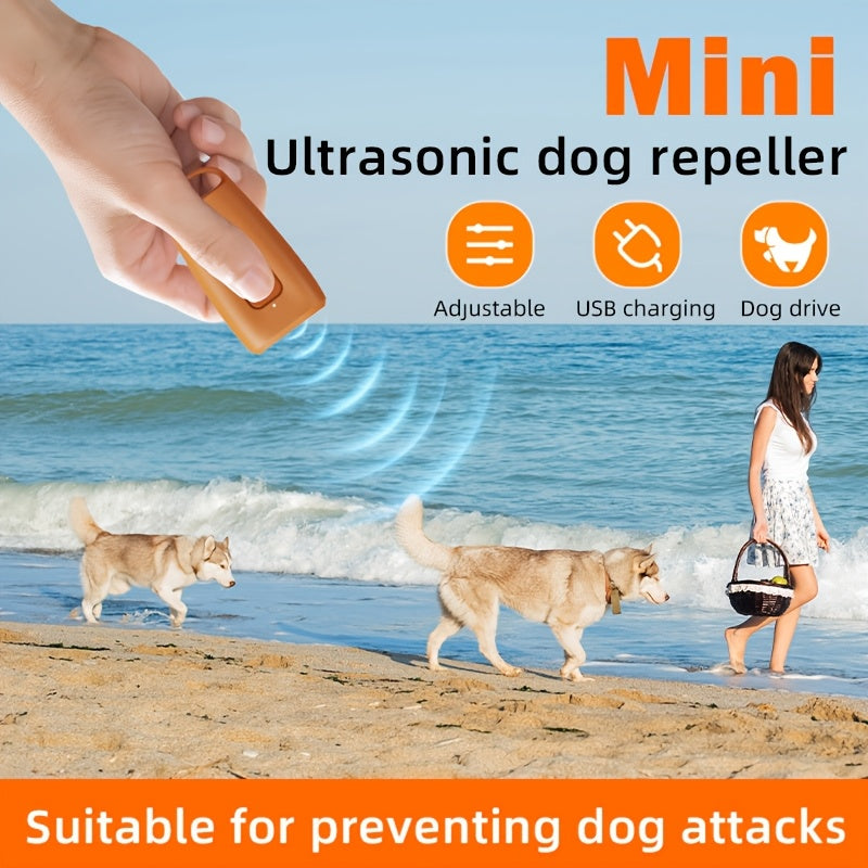 Portable USB Rechargeable Dog Repeller with Soundwave Technology and LED Light for Training and Anti-Barking