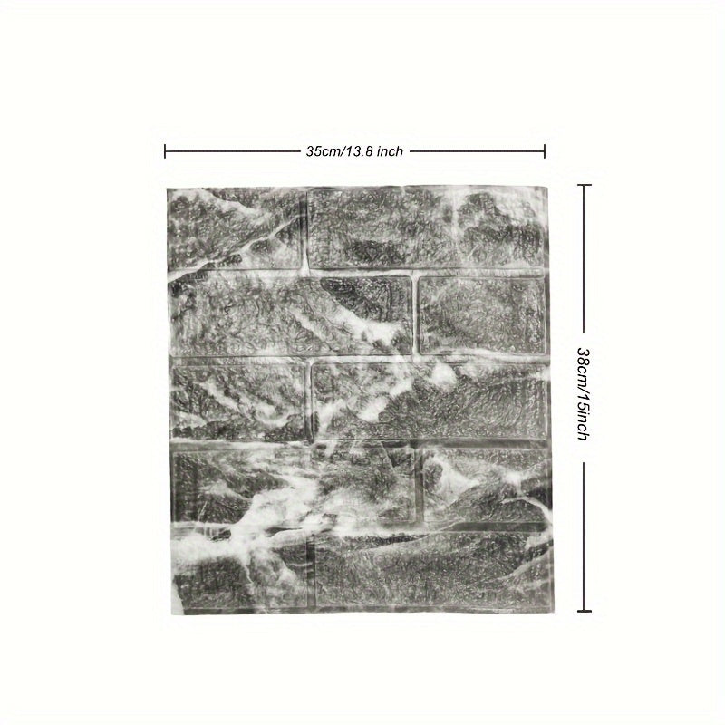 Self-Adhesive Wallpaper Wall Covering Brick Stone Wood Pattern Washable