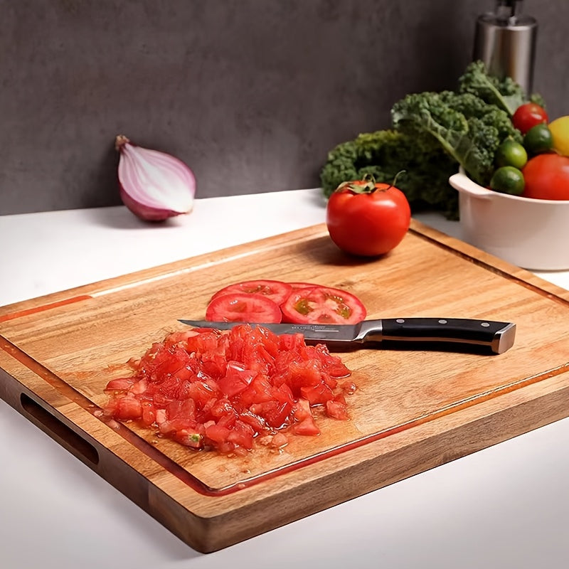 Walnut Wood Cutting Board with Juice Groove and Handles for Kitchen and Gifts
