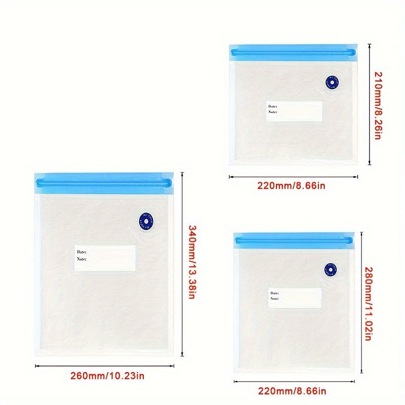 Reusable Food Vacuum Storage Bags Set in Various Sizes for Fresh Food Preservation
