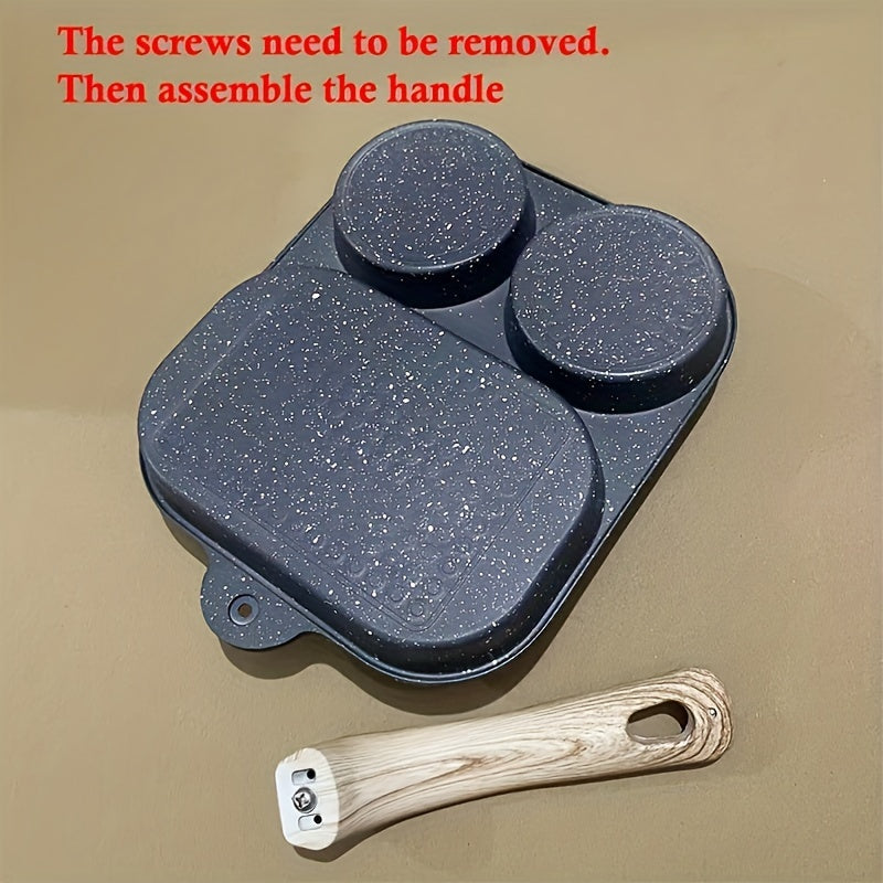 3-in-1 Non-stick nonushta qovurilgan pan, omletlar, pelmeni, bifshteks, oson tozalash, uy va ochiq havoda pishirish