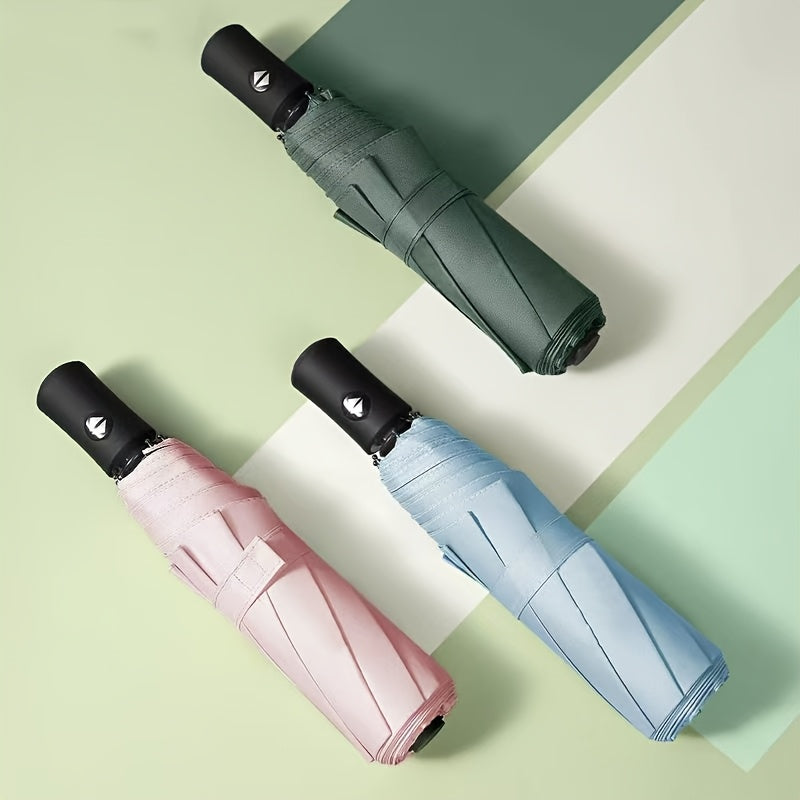 Men's Automatic Business Umbrella Water-Resistant Polyester Solid Color Classic Style