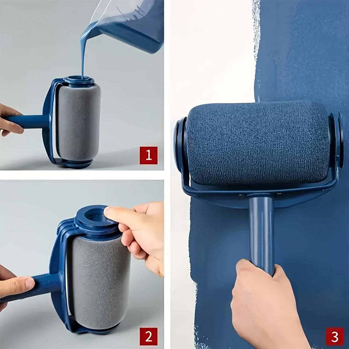 2-Piece Paint Roller Set with Extension Rod for Walls and Latex Paint