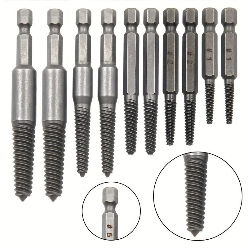 5Pcs Heavy-Duty Screw Extractor Set for Broken and Stripped Screws