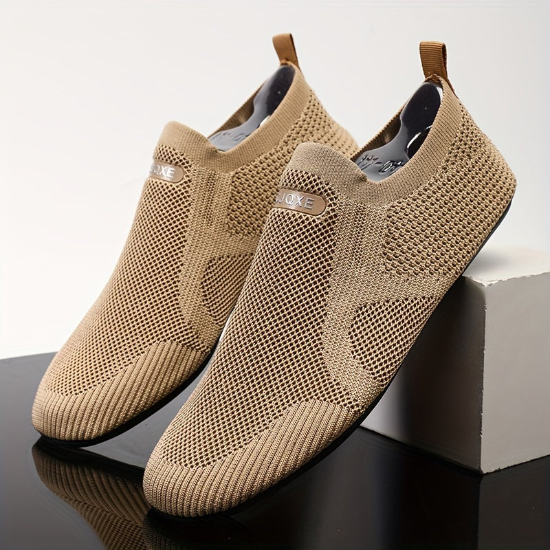 Men's Casual Loafers Outdoor Shoes Vintage Slip-On Rubber Sole All-Season Fabric