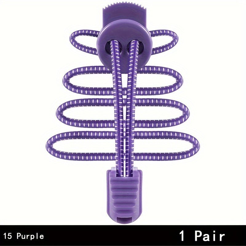 2 Pairs Elastic No Tie Shoelaces for Adults Sports Sneakers Rope Laces