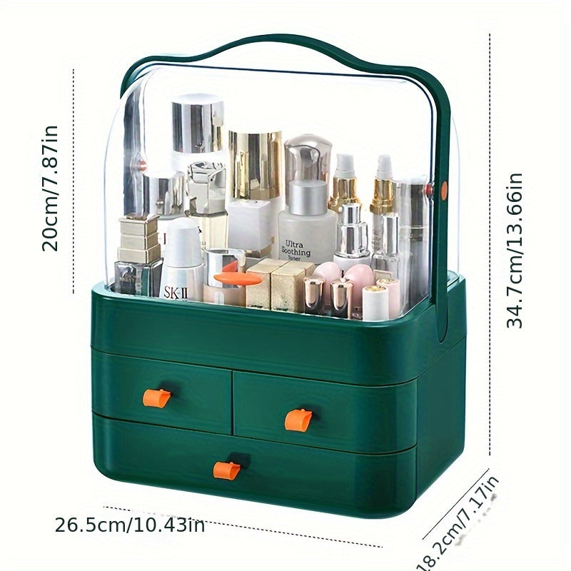 Plastic Cosmetic Organizer with Drawers Portable Vanity Bathroom Storage 26.49x18.21x34.7 cm