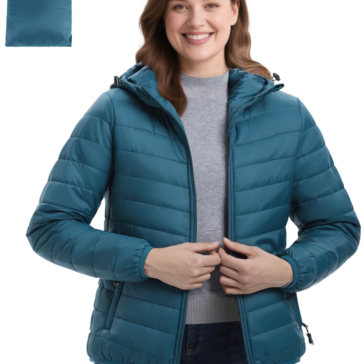 Women's Lightweight Packable Quilted Puffer Jacket with Hood Pink Winter Coat