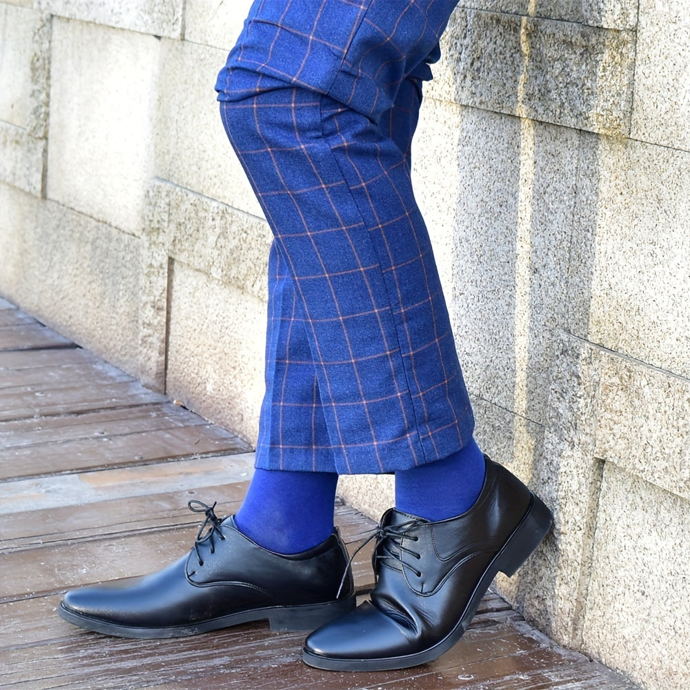 10 juft erkaklar uchun rangli moda kiyim paypoqlari, paxtadan tayyorlangan, terga chidamli, hidga qarshi, qulay va to'pi ustidan.