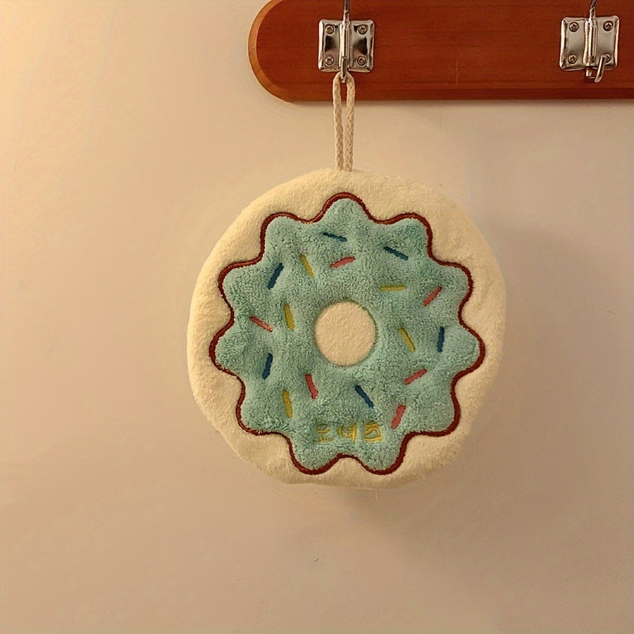 Cartoon Kitchen Towel Coral Fleece Quick-Dry Ultra-Absorbent with Hanging Loop 3-Layer