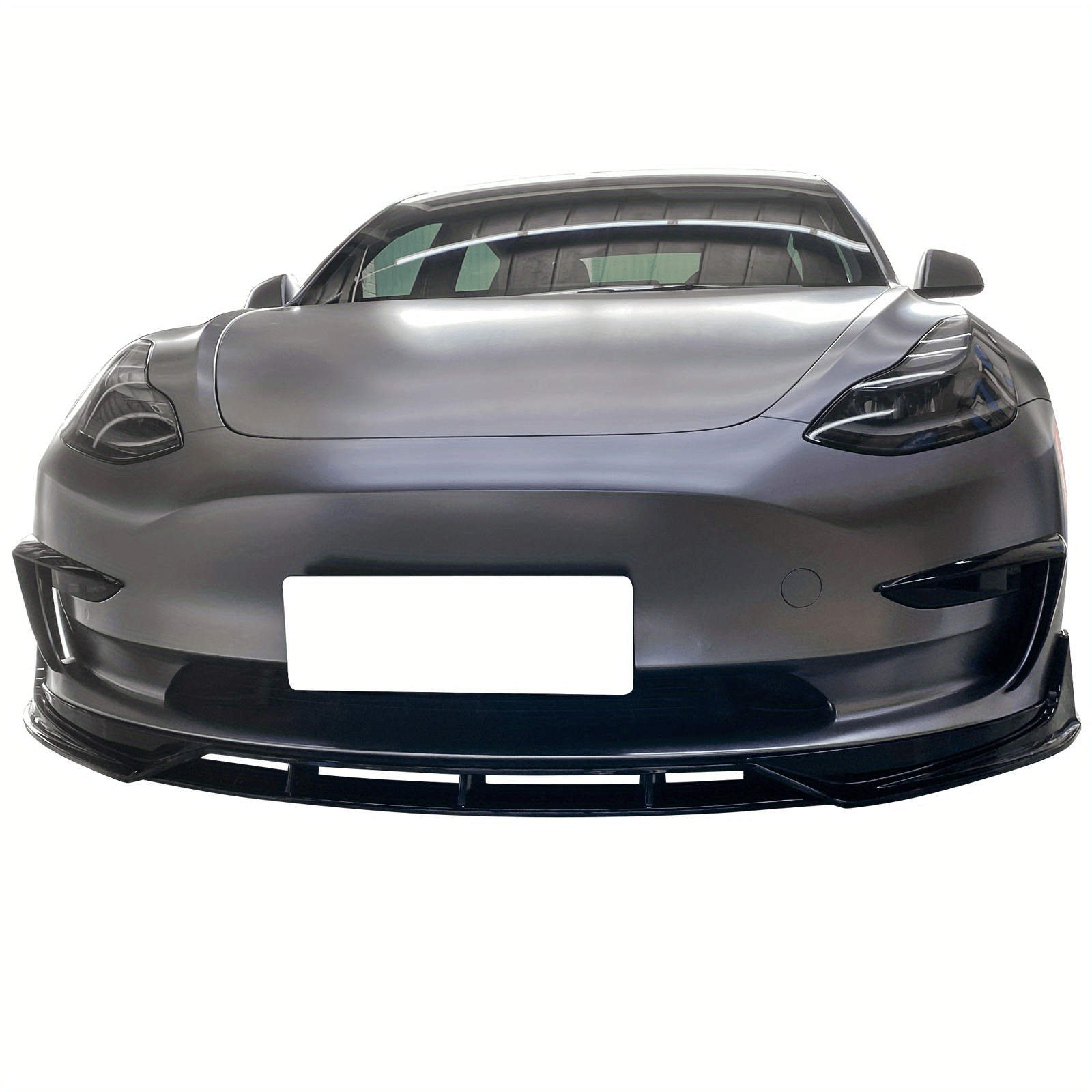 Black ABS Plastic Front Bumper Lip Spoiler for Tesla Model 3 2017-2023 4pcs