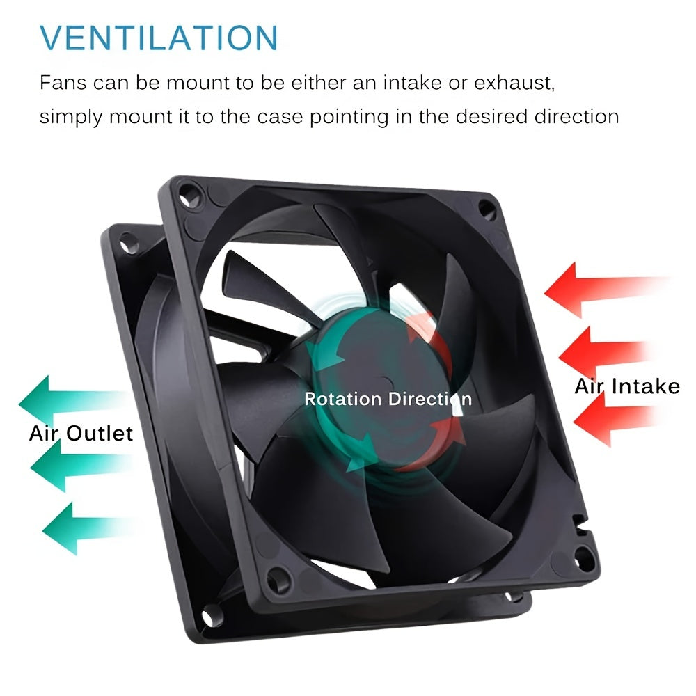 Quiet Brushless Cooling Fan 80x80x25mm USB 2800 RPM Black Copper Heat Sink