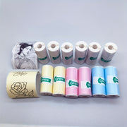 12 ta rulon mini termal printer qog'ozi 57x25mm oq va rangli stikerlar portativ termal printerlar uchun