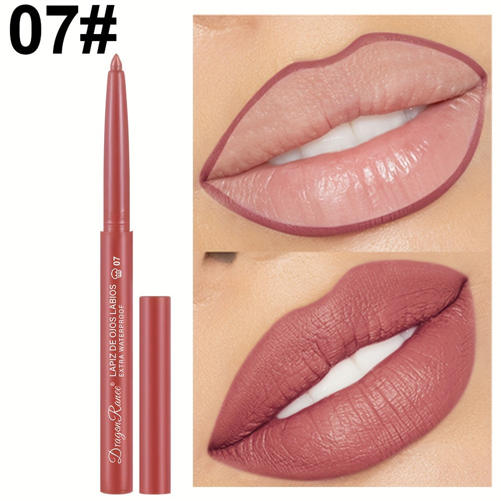 Women's Waterproof Matte Lip Liner Pencil Long-Lasting Velvet Automatic Twist