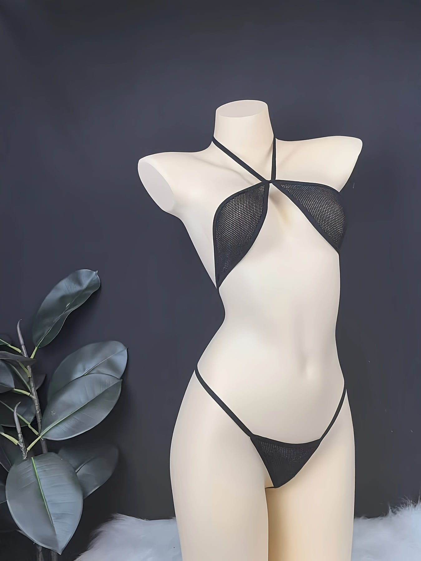 Women's Lace Mesh Bikini Set with Seductive Net Detailing