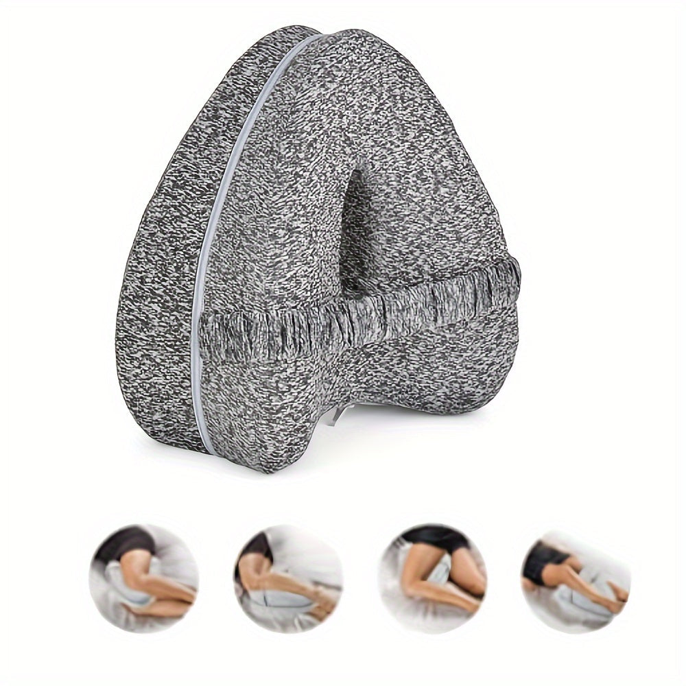 Memory Foam Lumbar Support Pillow for Side Sleepers Gray Non-Slip Contoured Toning