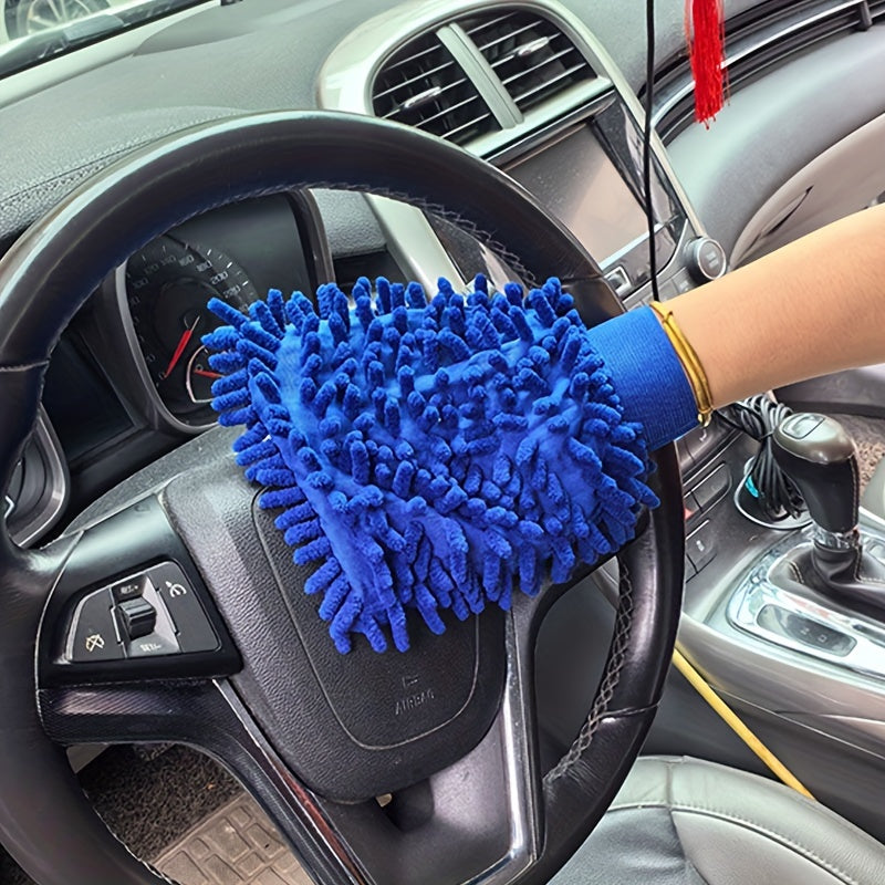 2-Pack Microfiber Car Wash Mitts Double-Sided Soft Cleaning Gloves