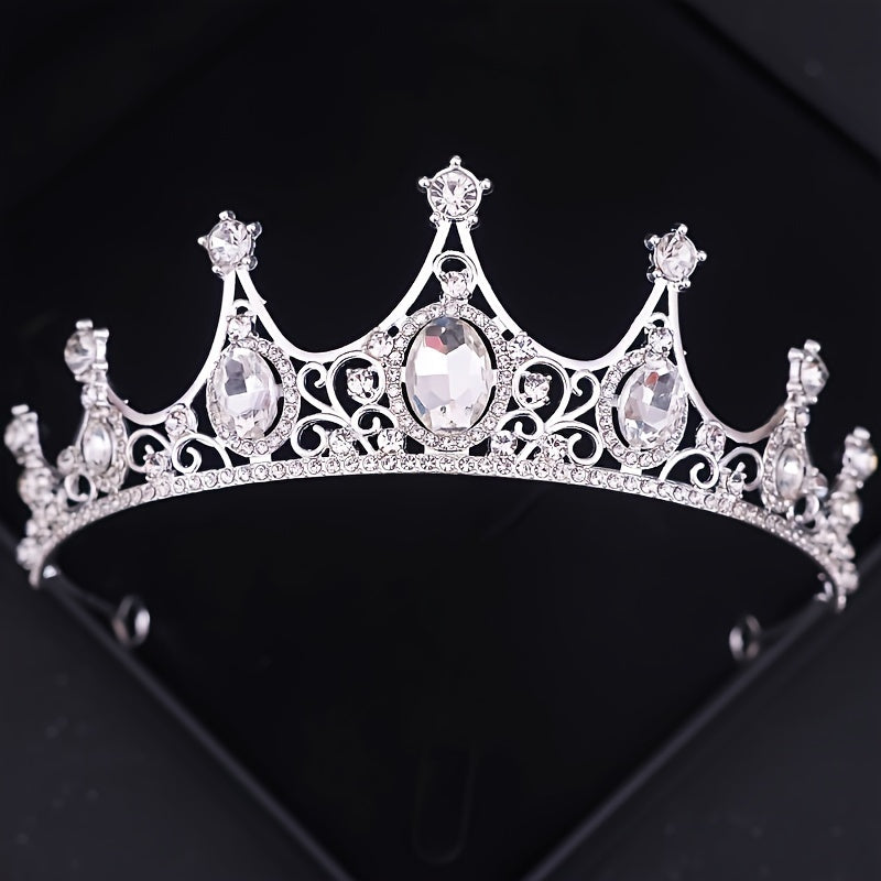 To'ylar va kelinlar uchun rang-barang rhinestones bilan Qirollik qirolichasi taxti