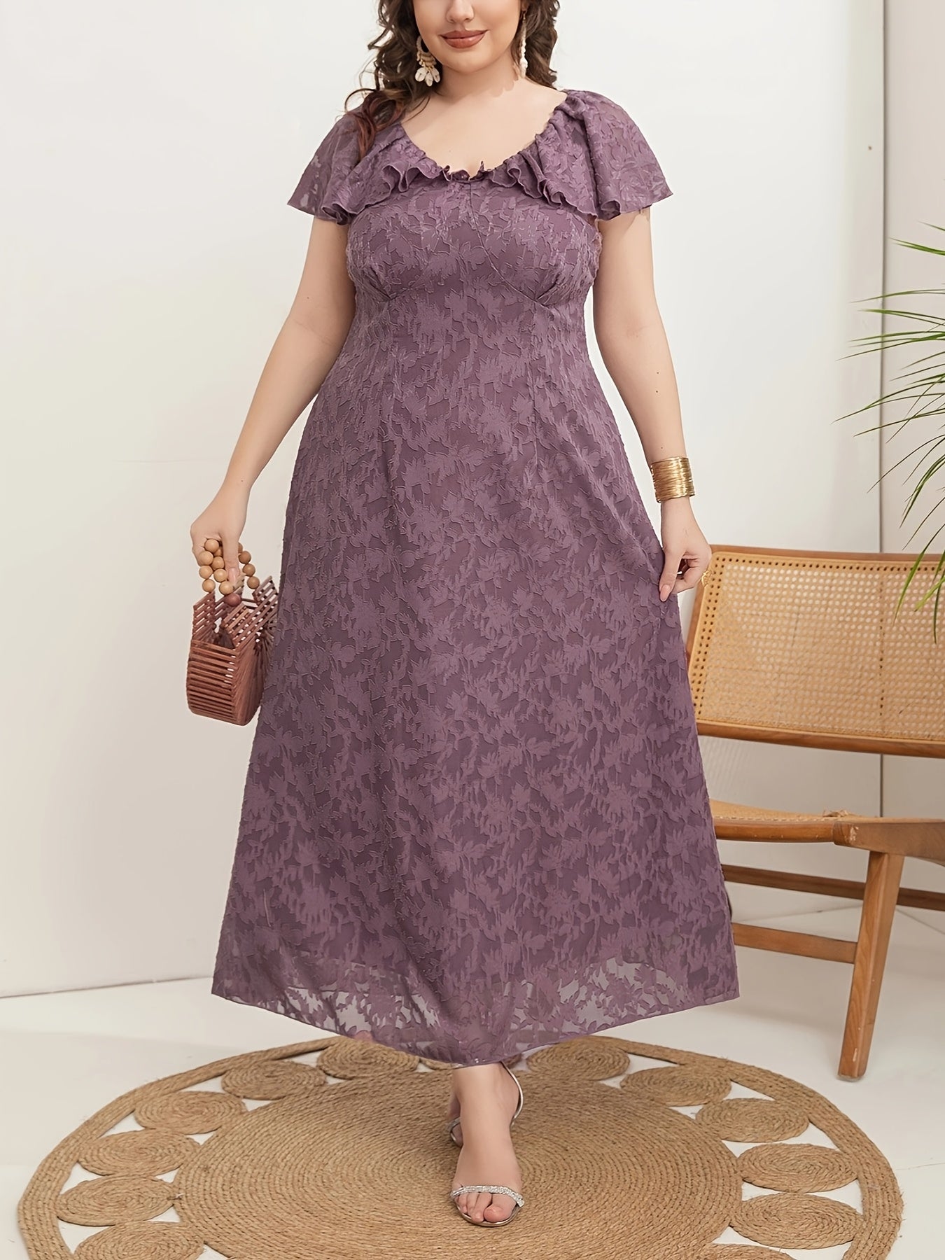 Plus Size Women's Elegant Middle East Style Casual Dress Black Large