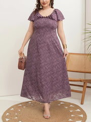 Plus Size Women's Elegant Middle East Style Casual Dress Black Large