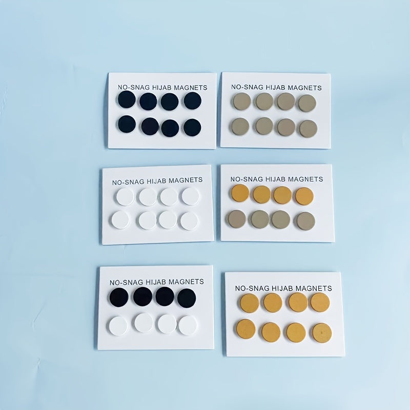 Juego de 8 imanes minimalistas de aleación para hijab, pinzas redondas antarañazos para uso multifuncional