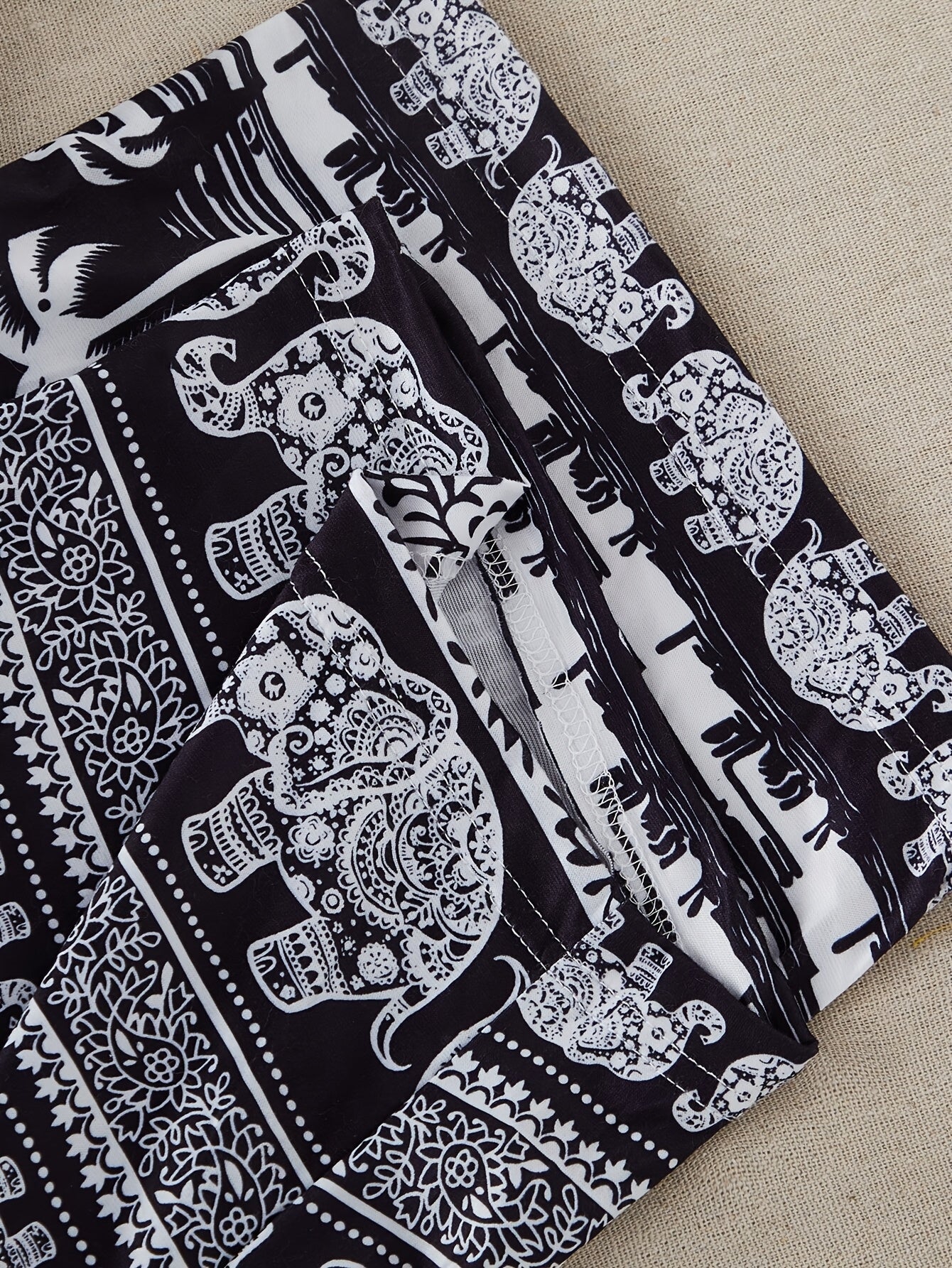 Пижамный комплект с топом в принт слона и длинными штанами