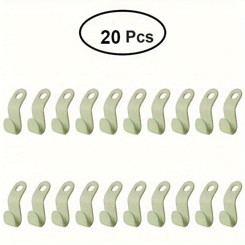 20 piezas de ganchos de pared de plástico apilables para organización del armario, ahorra espacio, perchas para ropa