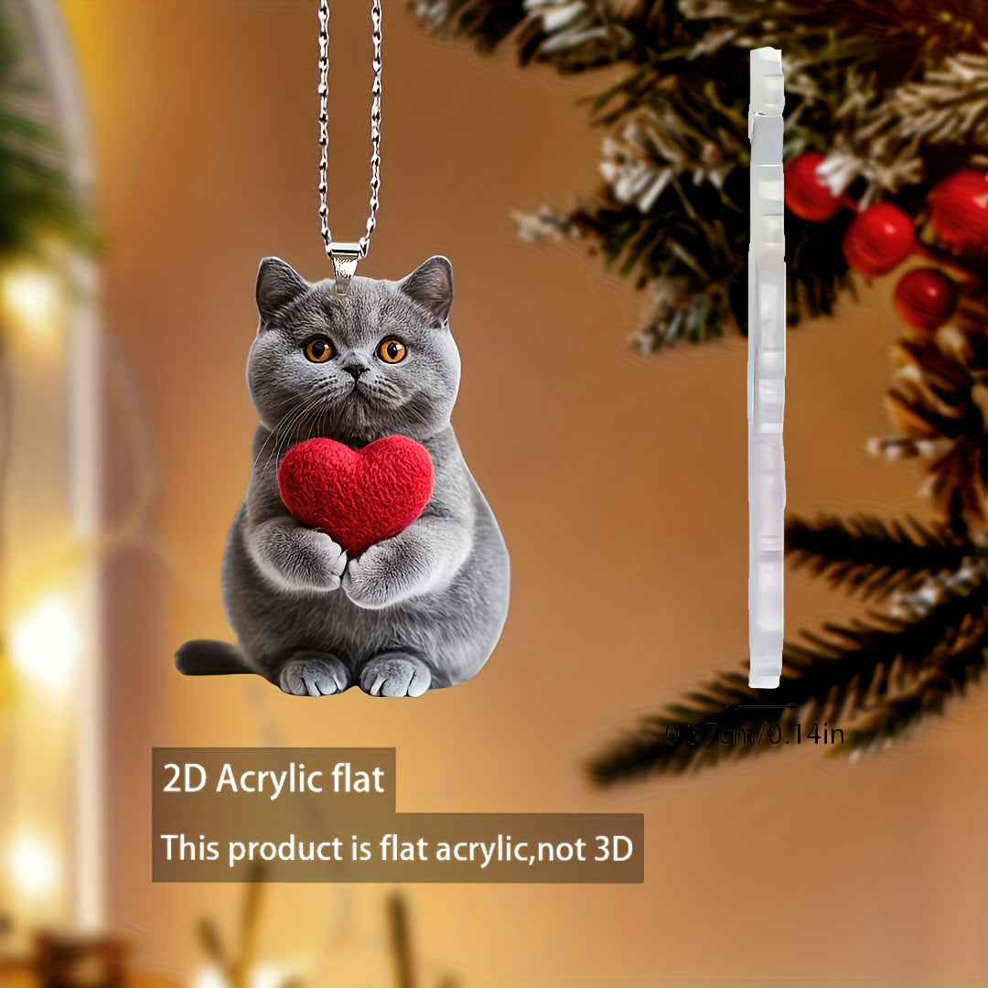 Милый 2D акриловый британский короткошерстный котенок брелок для автомобиля и интерьера