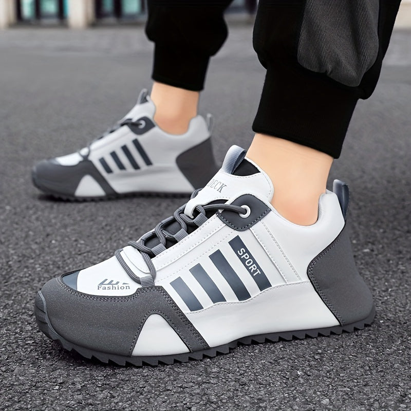 Men's Skateboard Sneakers with PU Upper EVA Insole and PVC Sole for Casual and Outdoor Use